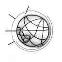 a basketball being a earth globe spinning tattoo design idea