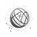 a basketball being a earth globe spinning tattoo design idea