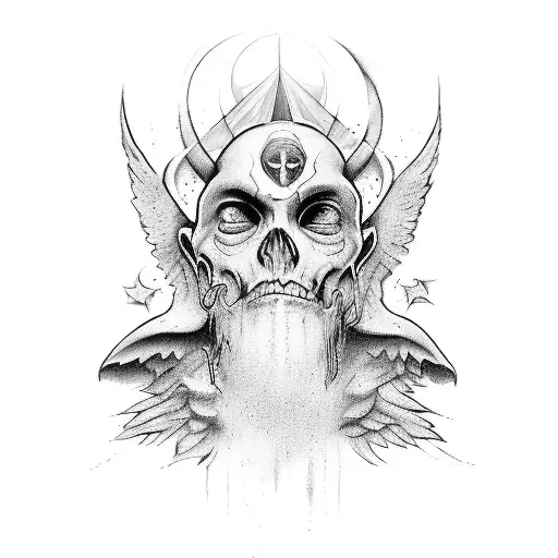 The balance between angelic good and demoniac evil self confidence and survival  tattoo tattoo design idea