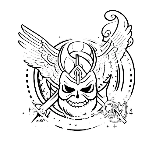 The balance between angelic good and demoniac evil self confidence and survival &nbsp;tattoo tattoo design idea