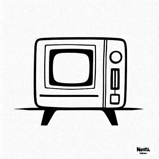 retro tv with a static picture. broken antenna tattoo design idea