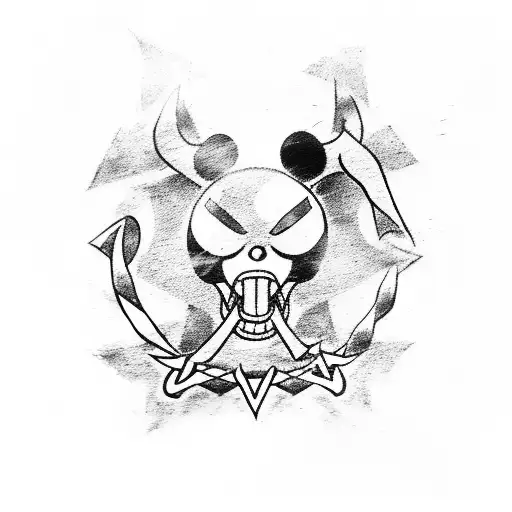 one piece flag, black clover black bulls symbol, kuruma natuto tattoo design idea
