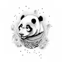 Panda tattoo design idea