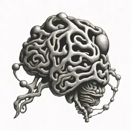 brain , neural network tattoo design idea