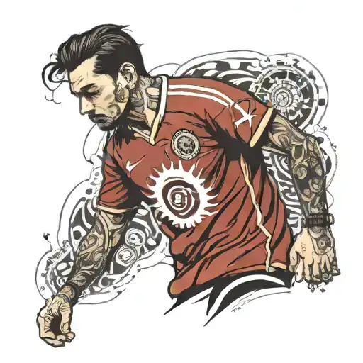 Galatasaray jersey and holding tattoo design idea