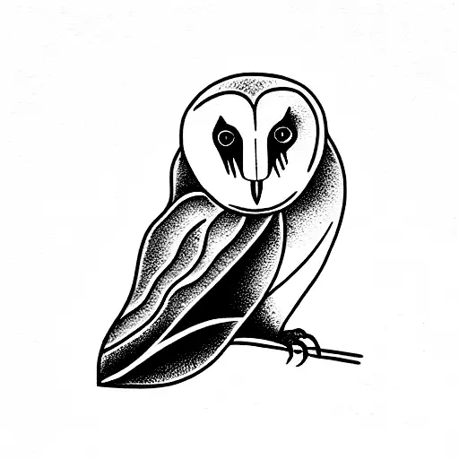 barn owl tattoo design idea