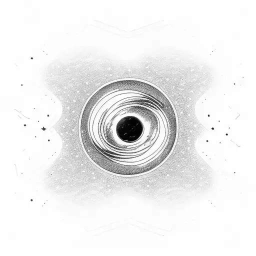 black hole, astronaut, void tattoo design idea
