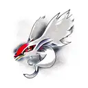 Pokémon Yveltal in a realistic Japanese ink art tattoo design idea