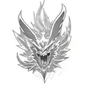 Pokémon Yveltal in a realistic Japanese ink art tattoo design idea