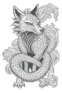 nine tailed fox tattoo design idea