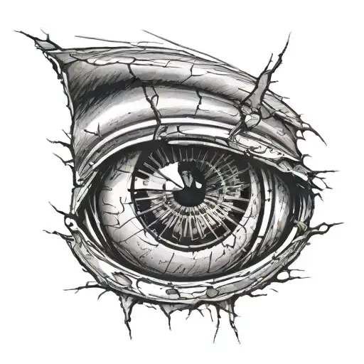 Realism "Girls Eye Faded Into Bmw Headlight" Tattoo Idea BlackInk AI