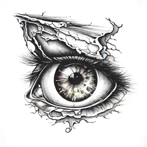 Realism "Girls Eye Faded Into Bmw Headlight" Tattoo Idea BlackInk AI
