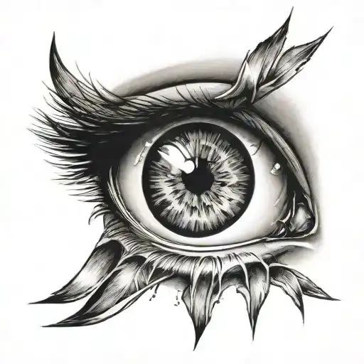 girls eye faded into bmw angleeye tattoo design idea