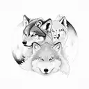Yin and Yang wolves tattoo design idea