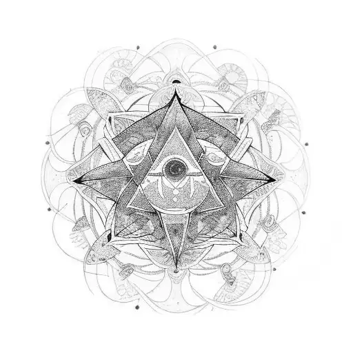 bad omens, band, symbols, mandala tattoo design idea