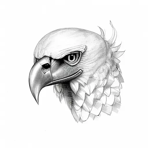 SCARY VULTURE ON STOOP tattoo design idea