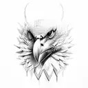 SCARY VULTURE ON STOOP tattoo design idea