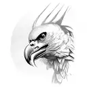 SCARY VULTURE ON STOOP tattoo design idea