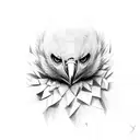 SCARY VULTURE ON STOOP tattoo design idea