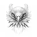 SCARY VULTURE SMILING tattoo design idea
