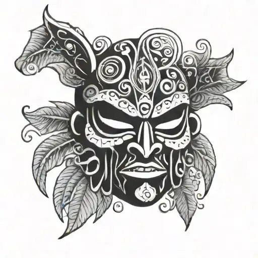 Taino mask of God Maquetaurie Guayaba Bat of the Underworld  tattoo design idea