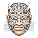Maketaori Guayaba mask taino God of the underworld bat  tattoo design idea