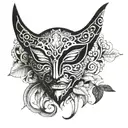 mask of God Maquetaurie Guayaba of the Underworld with batwing accents tattoo design idea