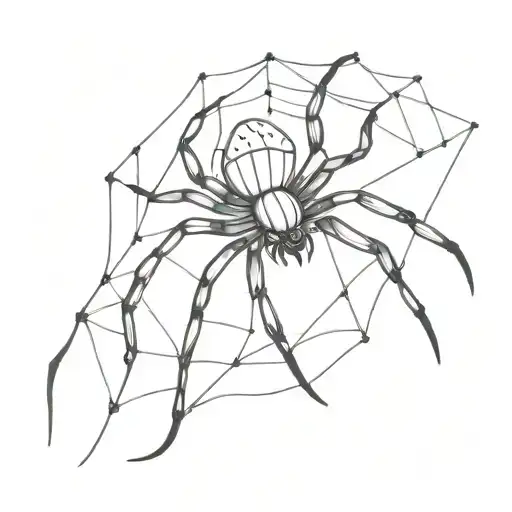 Black-and-white spider tattoo inspired by Melanie Martinez tattoo design idea