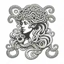 Subtle Medusa tattoo design idea
