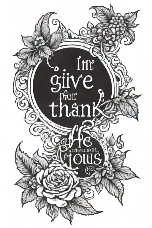 Bible verse saying, In everything give thanks for this is the will of god Christ Jesus concerning you tattoo design idea