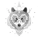 bear, raven, wolf and cat with totem of this animals tattoo design idea