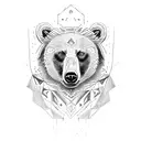 bear, raven, wolf and cat with totem of this animals tattoo design idea