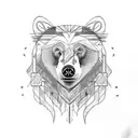 bear, raven, wolf and cat with totem of this animals tattoo design idea