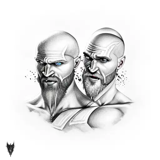 Kratos and atreus tattoo design idea