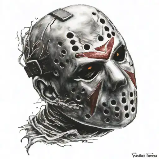 jason voorhees mask tattoo design idea