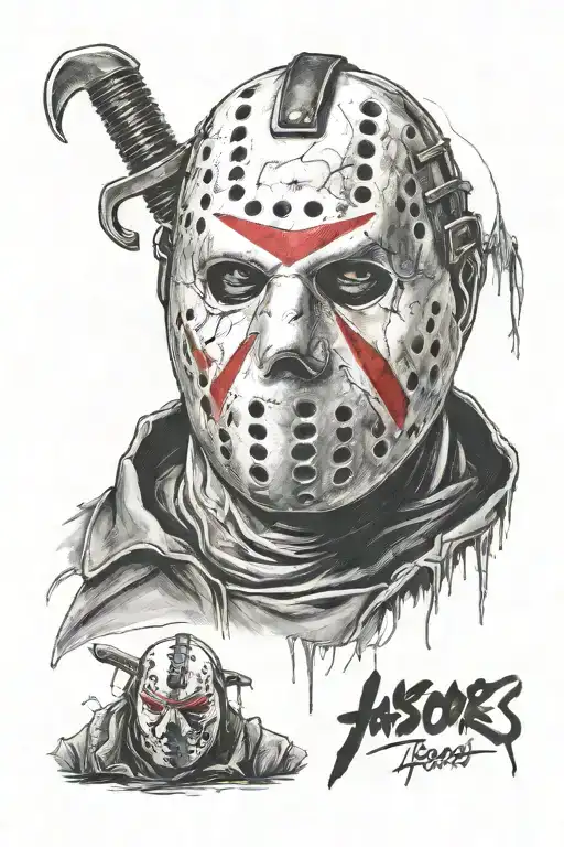 jason voorhees mask tattoo design idea