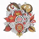 Slovak patterns inspired tattoo design idea