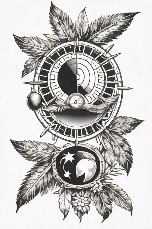 Native medicine wheel tattoo design idea