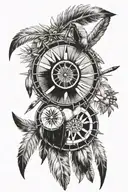 Native medicine wheel tattoo design idea