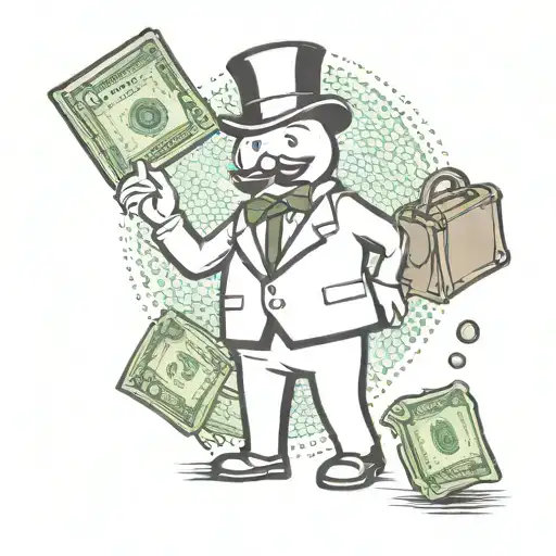 monopoly guy with a money bag design featuring tattoo design idea