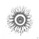 sunflower with semicolon tattoo design idea