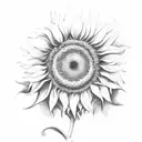 sunflower with semicolon tattoo design idea