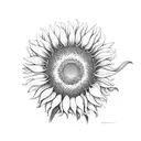 sunflower with semicolon tattoo design idea