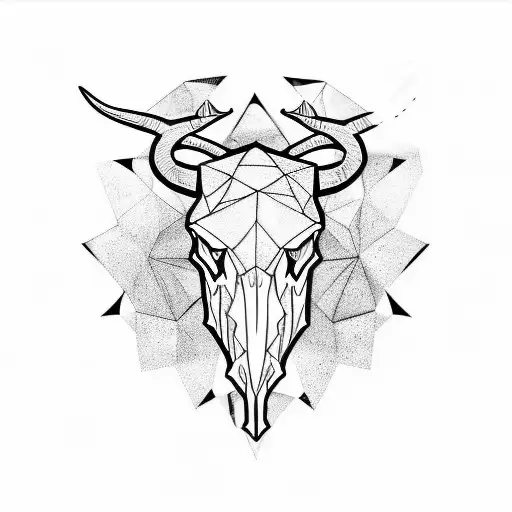 This geometric bull tattoo Giselle did... - Apothecary Tattoo | Facebook