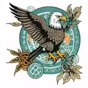 A project manager symbol like a Gantt chart or timeline intertwined with Roman symbols like laurel wreaths or eagle tattoo design idea