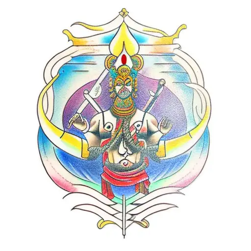 A traditional-style tattoo showcasing ANU's role as the supreme god of anunaki tattoo design idea