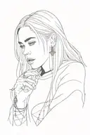 Billie Eilish collaborating tattoo design idea