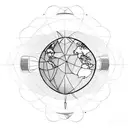 spinning globe tattoo design idea