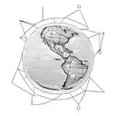 spinning globe tattoo design idea