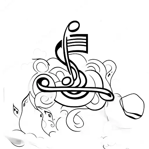 A small tattoo for middle finger that shows passion for music lover tattoo design idea